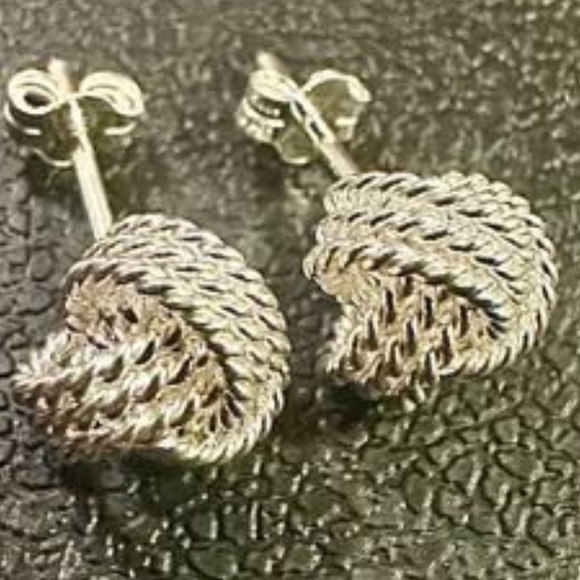 Jewelry - Stud Earrings for Women Sterling Silver 925, Knot Earrings Studs 10MM